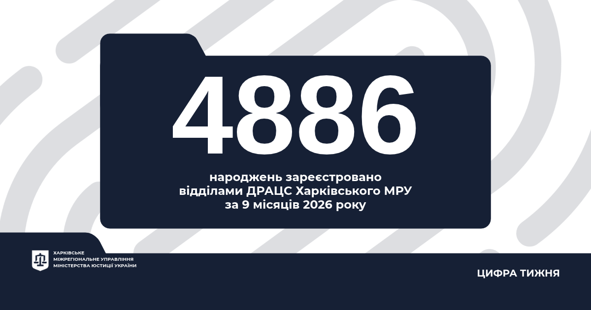 4886 народжень за дев’ять місяців 2026 року